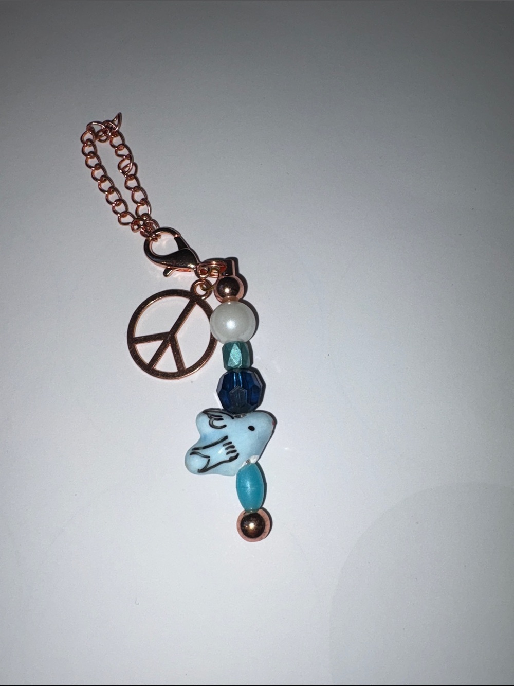 Cup Charm with Rose Gold Peace Sign by Sassy Charmer